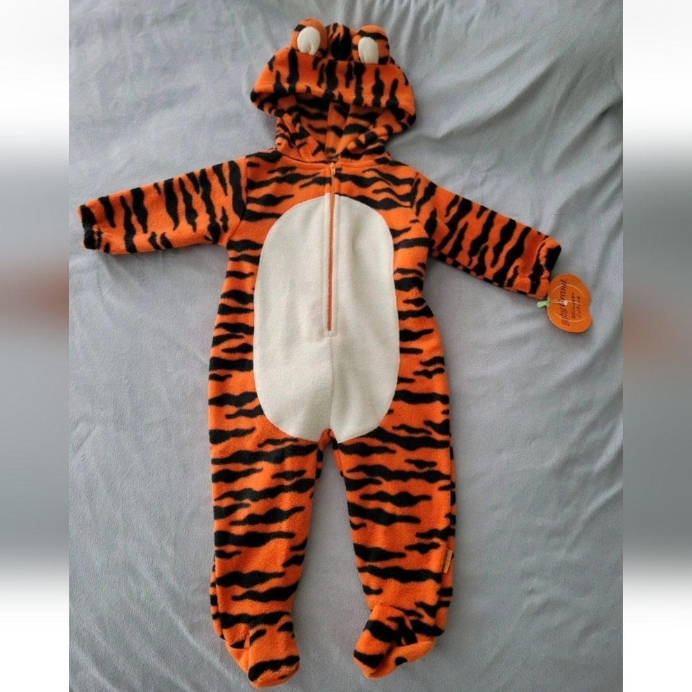 NWT Baby Grand Plush Tiger Costume Infant Halloween Jumpsuit Fleece Tigger 12 Mo